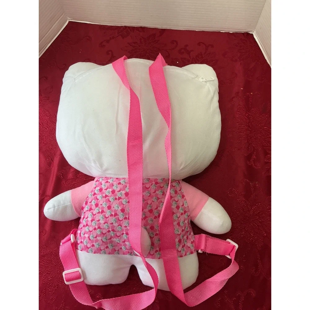 Hello Kitty Plush Backpack Pink Floral Jumper Sanrio Stuffed Animal Bag 18 inch